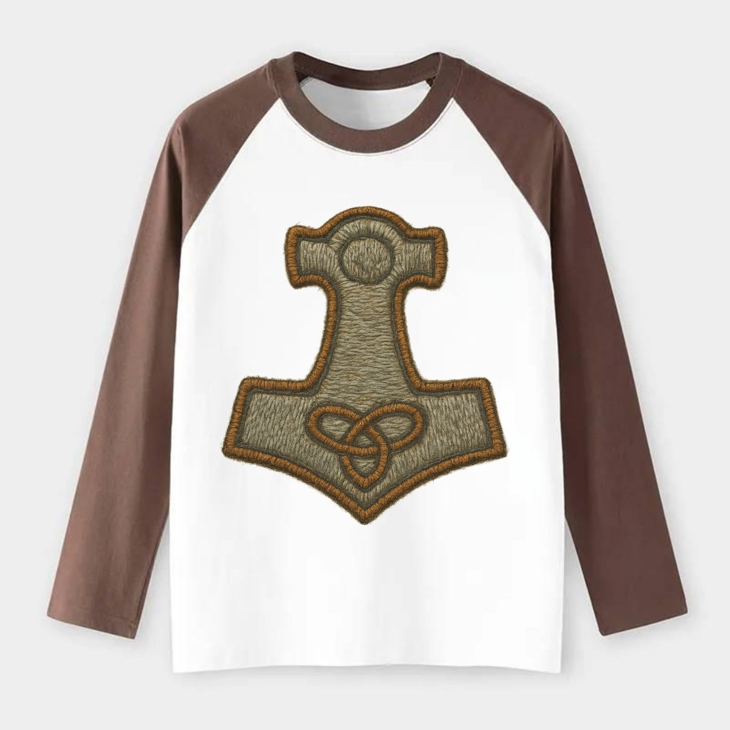 Mjolnir - Raglan Long Sleeve T-Shirt - Coffee