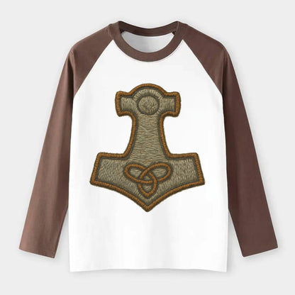 Mjolnir - Raglan Long Sleeve T-Shirt - Coffee