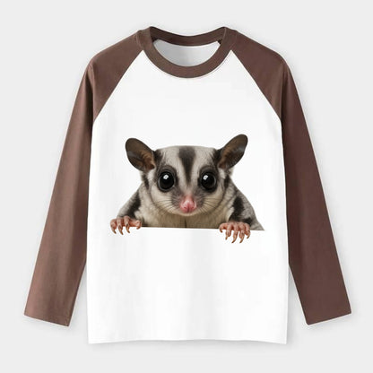 Sugar Glider  - Raglan Long Sleeve T-Shirt - Coffee