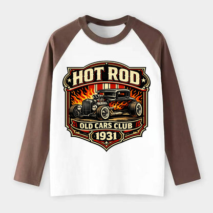 Hot Rod Club 1931 - Raglan Long Sleeve T-Shirt - Coffee