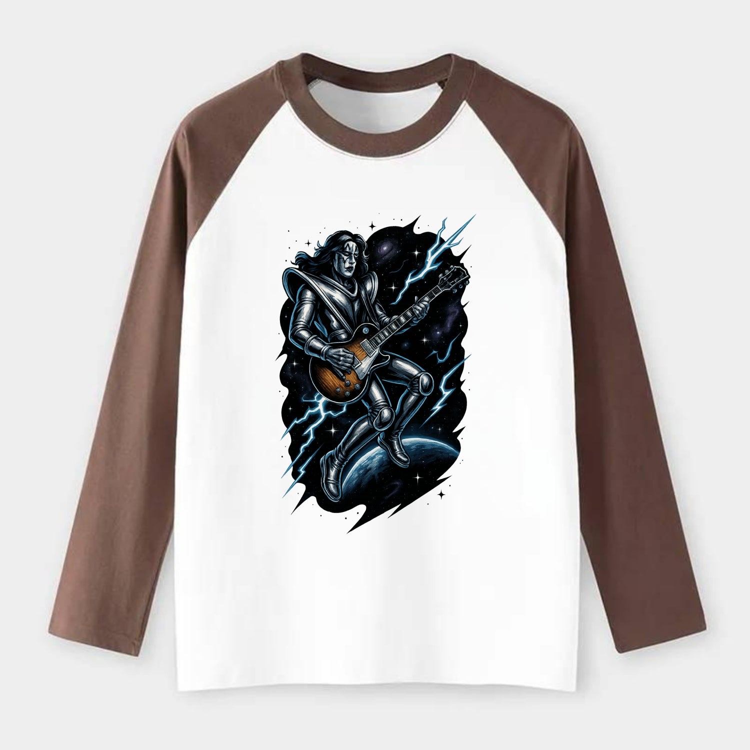 Ace in Zero Gravity - Raglan Long Sleeve T-Shirt - Coffee