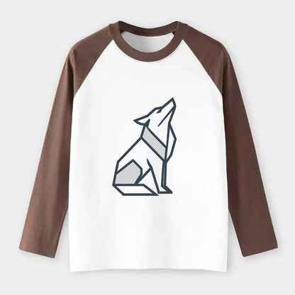 Titanium Wolf Strong  - Raglan Long Sleeve T-Shirt - Coffee
