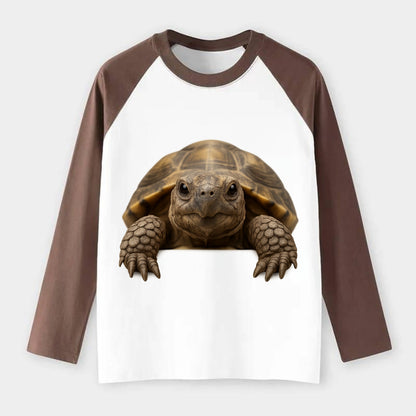 Tortoise  - Raglan Long Sleeve T-Shirt - Coffee