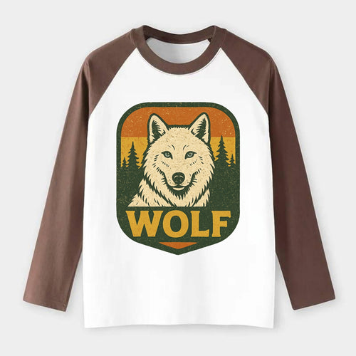 Arctic White Wolf  - Raglan Long Sleeve T-Shirt