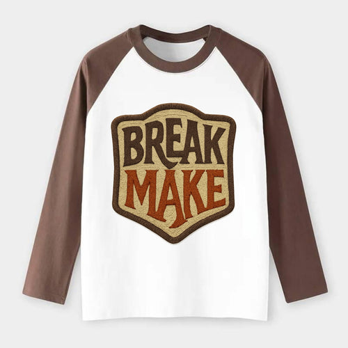 BREAK;MAKE THE RULES Rebel Red Snapback - Raglan Long Sleeve T-Shirt
