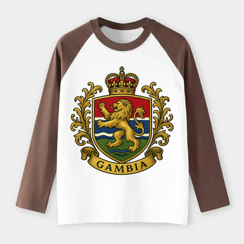 Gambia Heritage Badge - Raglan Long Sleeve T-Shirt