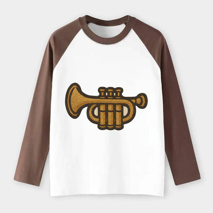 Trumpet  - Raglan Long Sleeve T-Shirt - Coffee