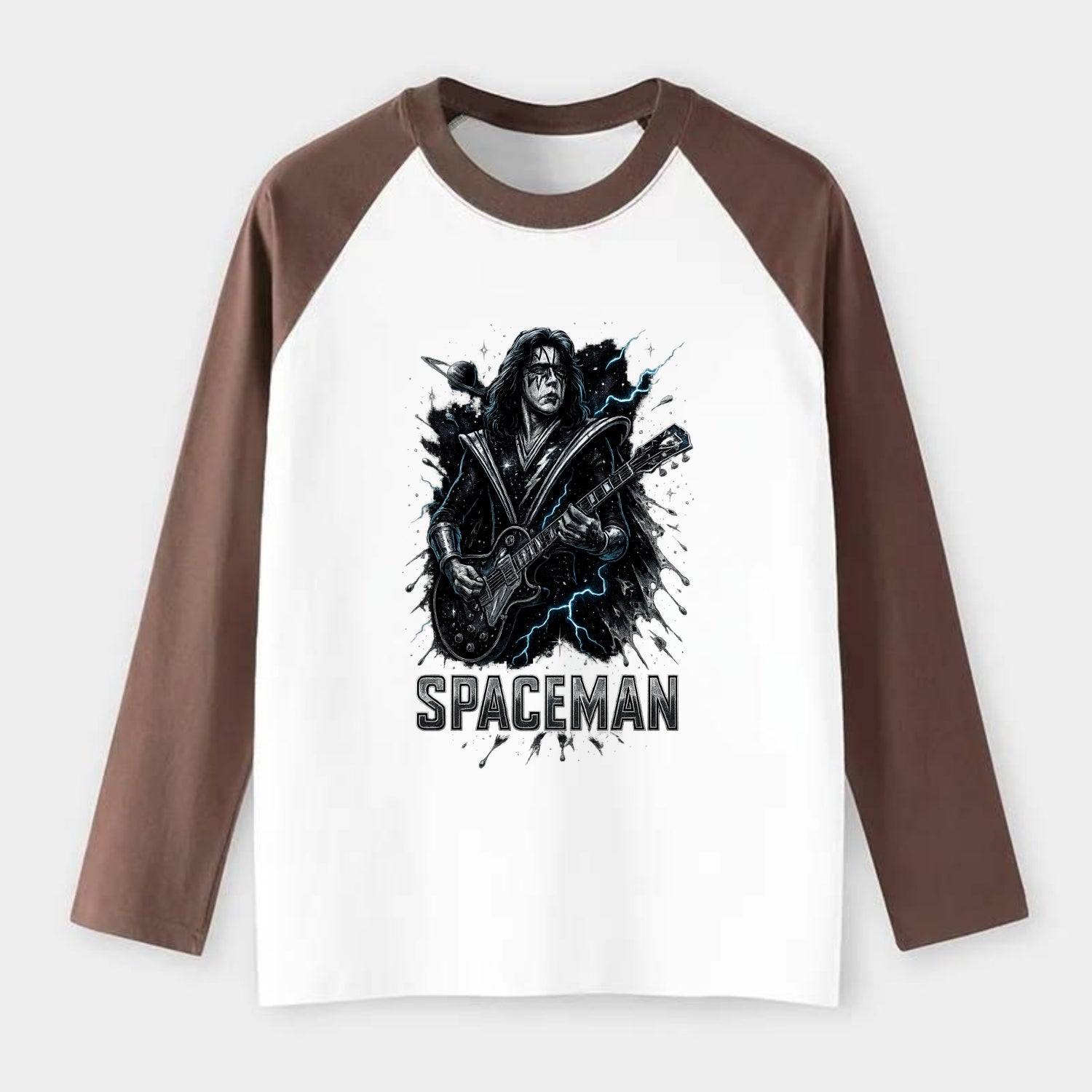 Silver Splash - Raglan Long Sleeve T-Shirt - Coffee