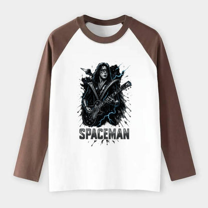 Silver Splash - Raglan Long Sleeve T-Shirt - Coffee