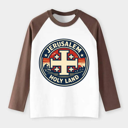 Heritage of the Cross - Raglan Long Sleeve T-Shirt - Coffee