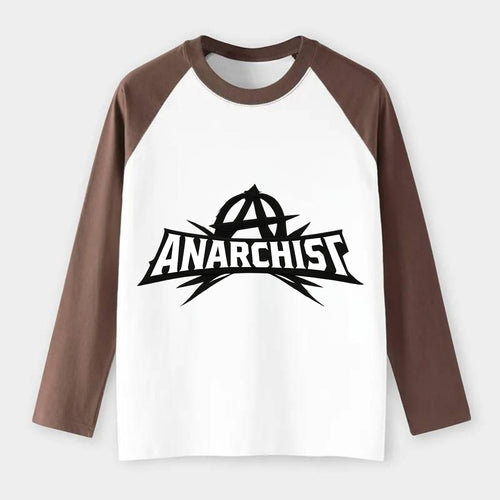 Bold typography design - ANARCHIST - no masters, self-governed - Raglan Long Sleeve T-Shirt