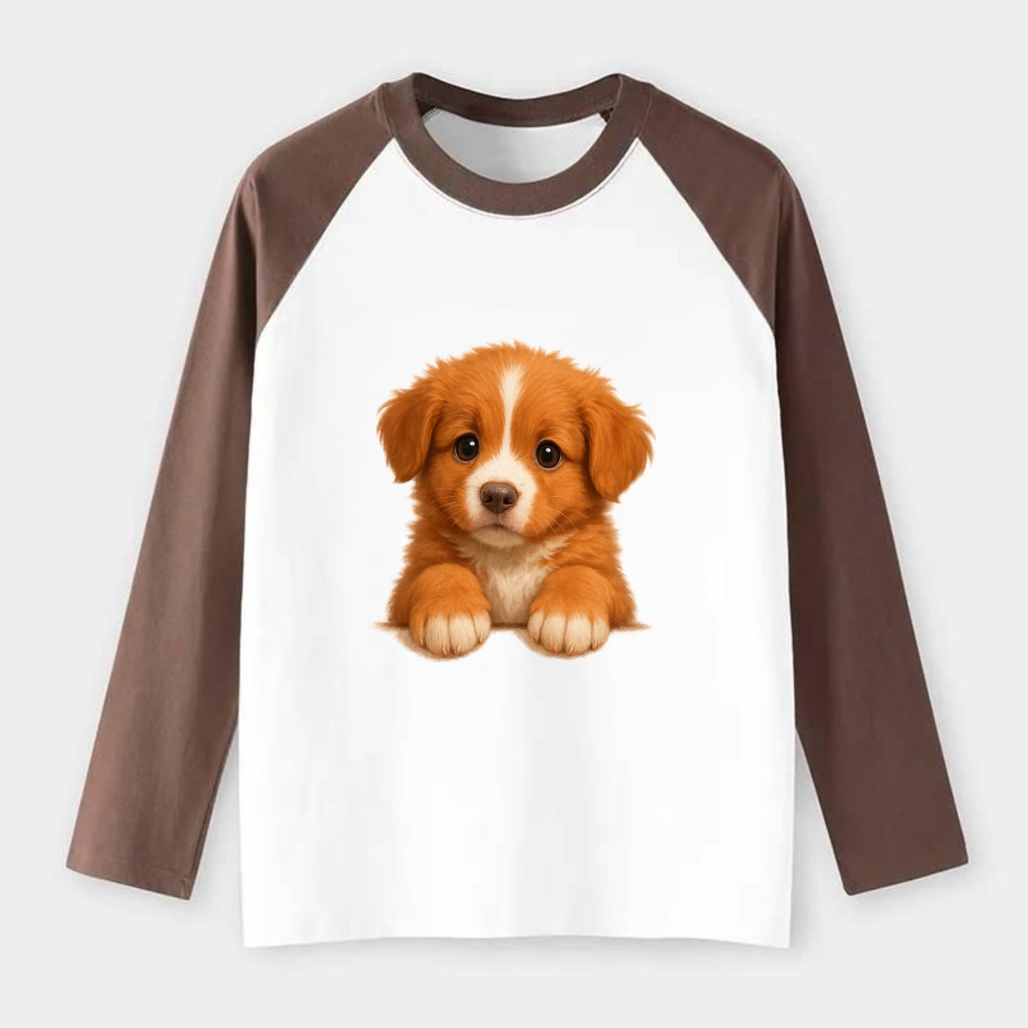 Nova Scotia Duck Tolling Retriever  - Ra - Raglan Long Sleeve T-Shirt - Coffee