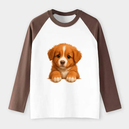 Nova Scotia Duck Tolling Retriever  - Ra - Raglan Long Sleeve T-Shirt - Coffee