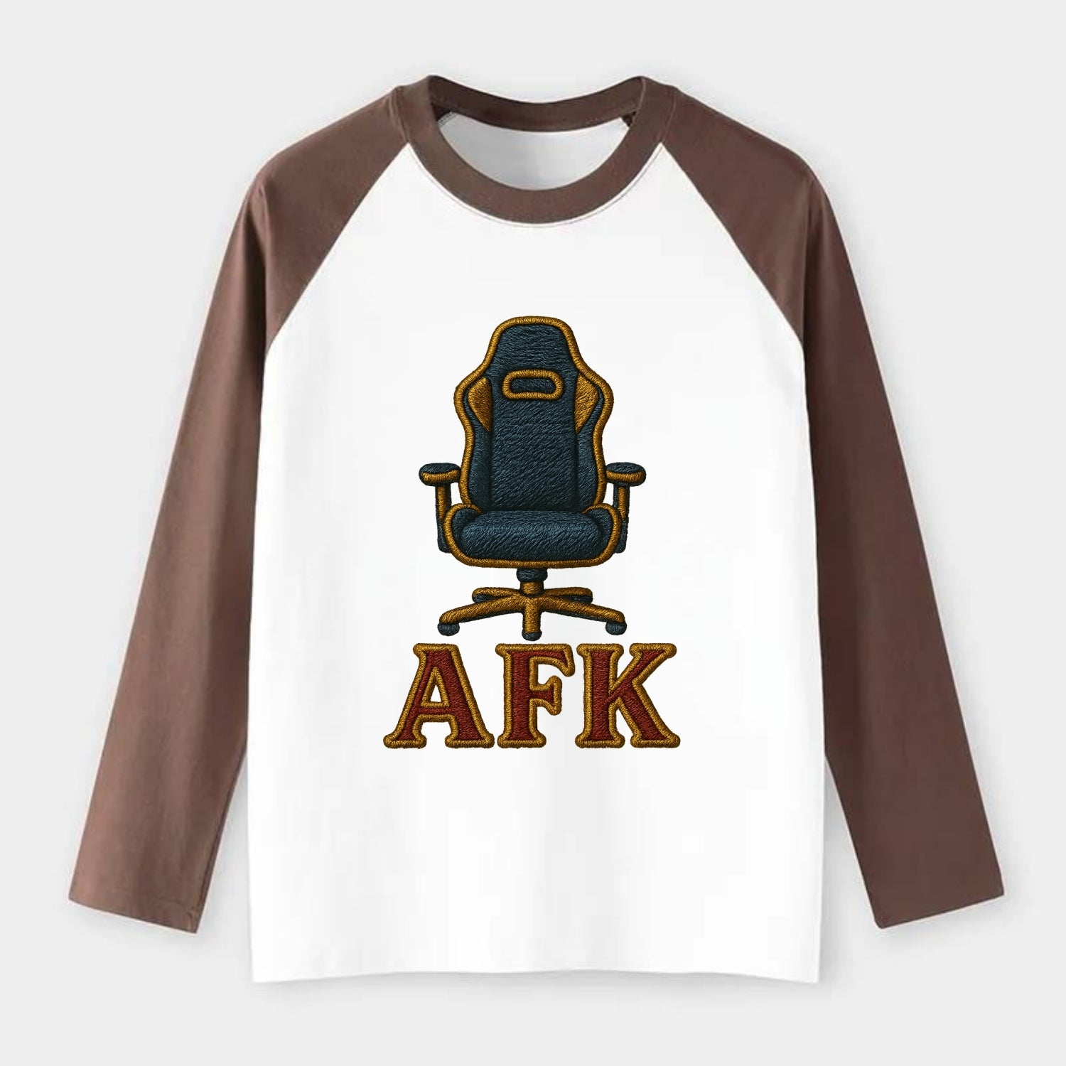 AFK   - Raglan Long Sleeve T-Shirt - Coffee