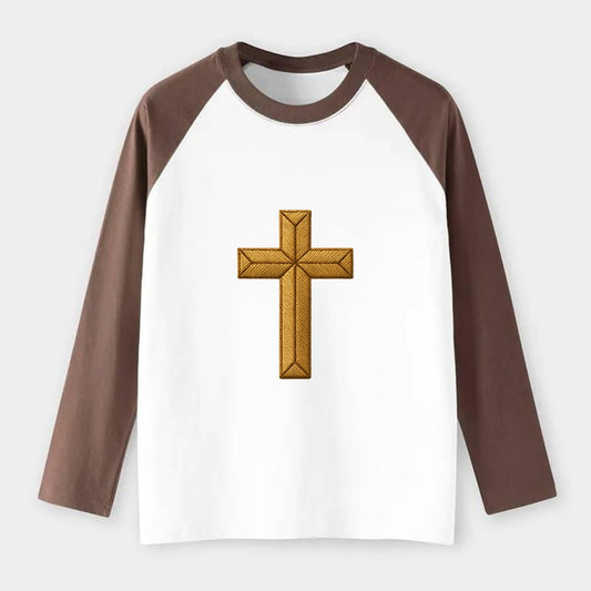 Rock Cross  - Raglan Long Sleeve T-Shirt - Coffee