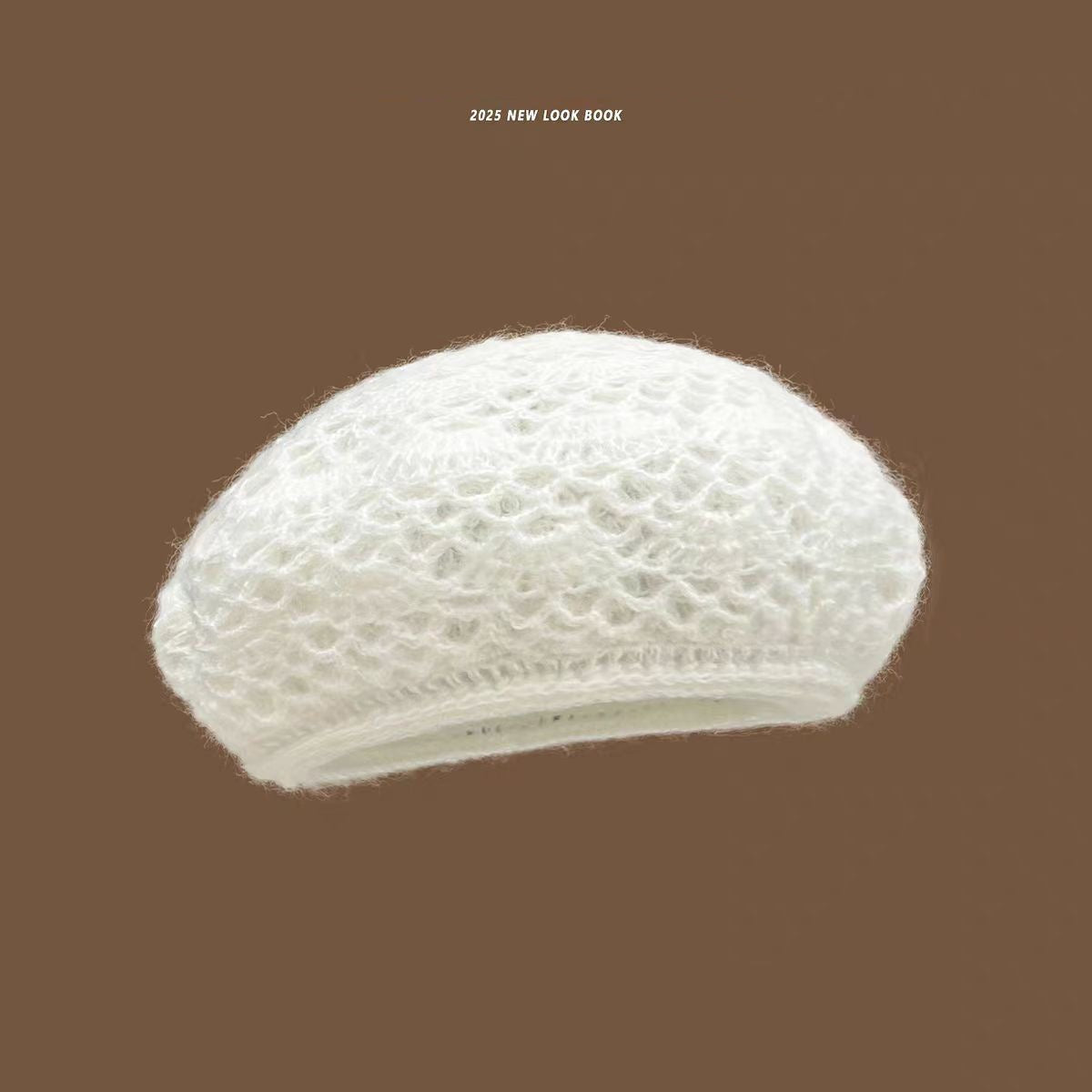 Double-Layer Crochet Lace Beret - Breathable Summer Knit Hat