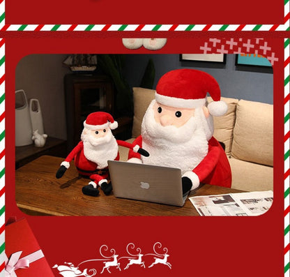 Santa Claus Plush Doll Multi-Size Set - Christmas Holiday Decor - Soft Festive Gift