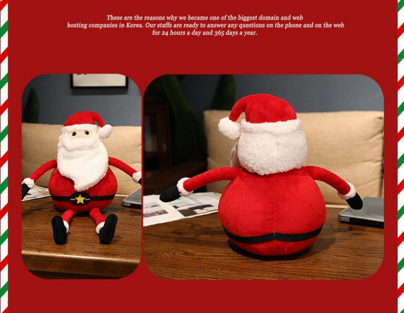 Santa Claus Plush Doll Multi-Size Set - Christmas Holiday Decor - Soft Festive Gift