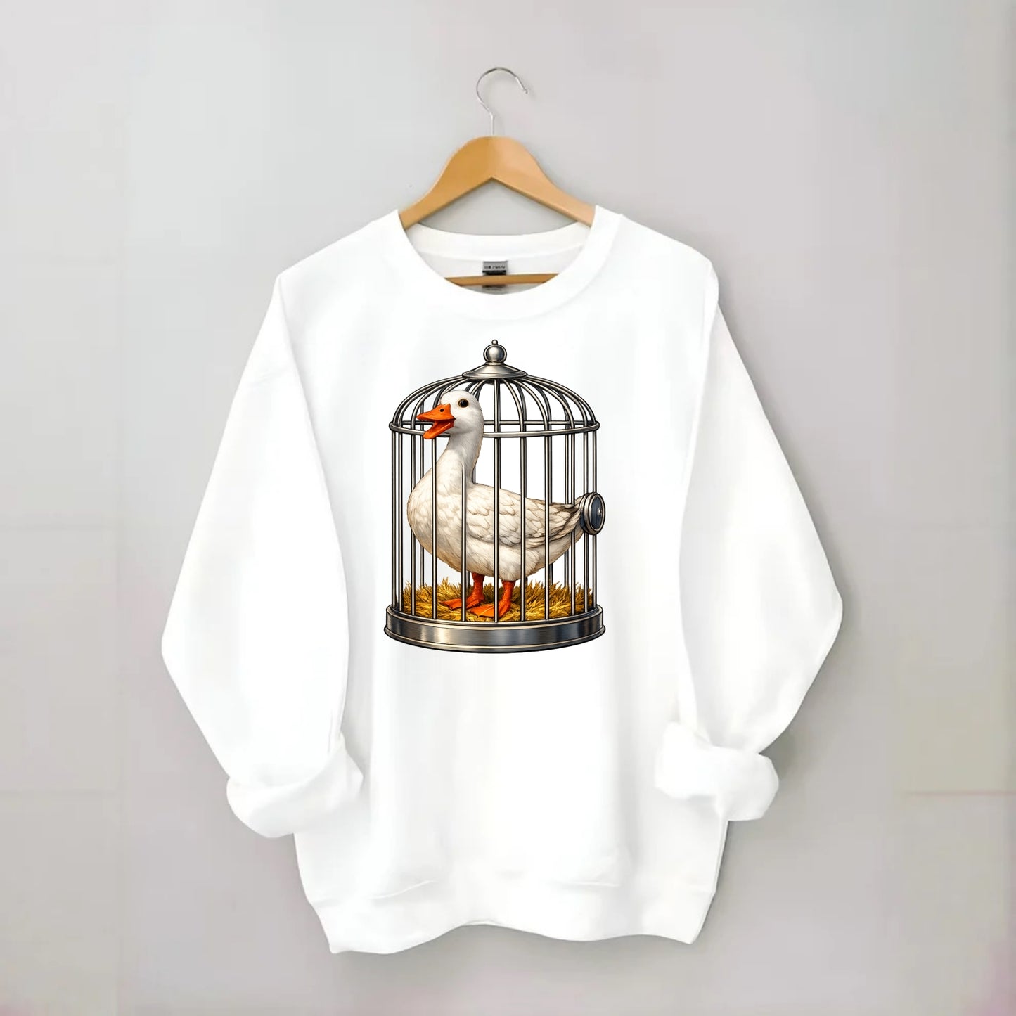 Duck In Cage - Crewneck Sweatshirt