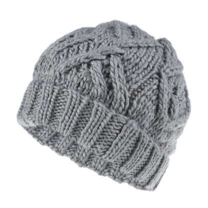 Diamond Knit Wool Hat - Cozy Autumn/Winter Style
