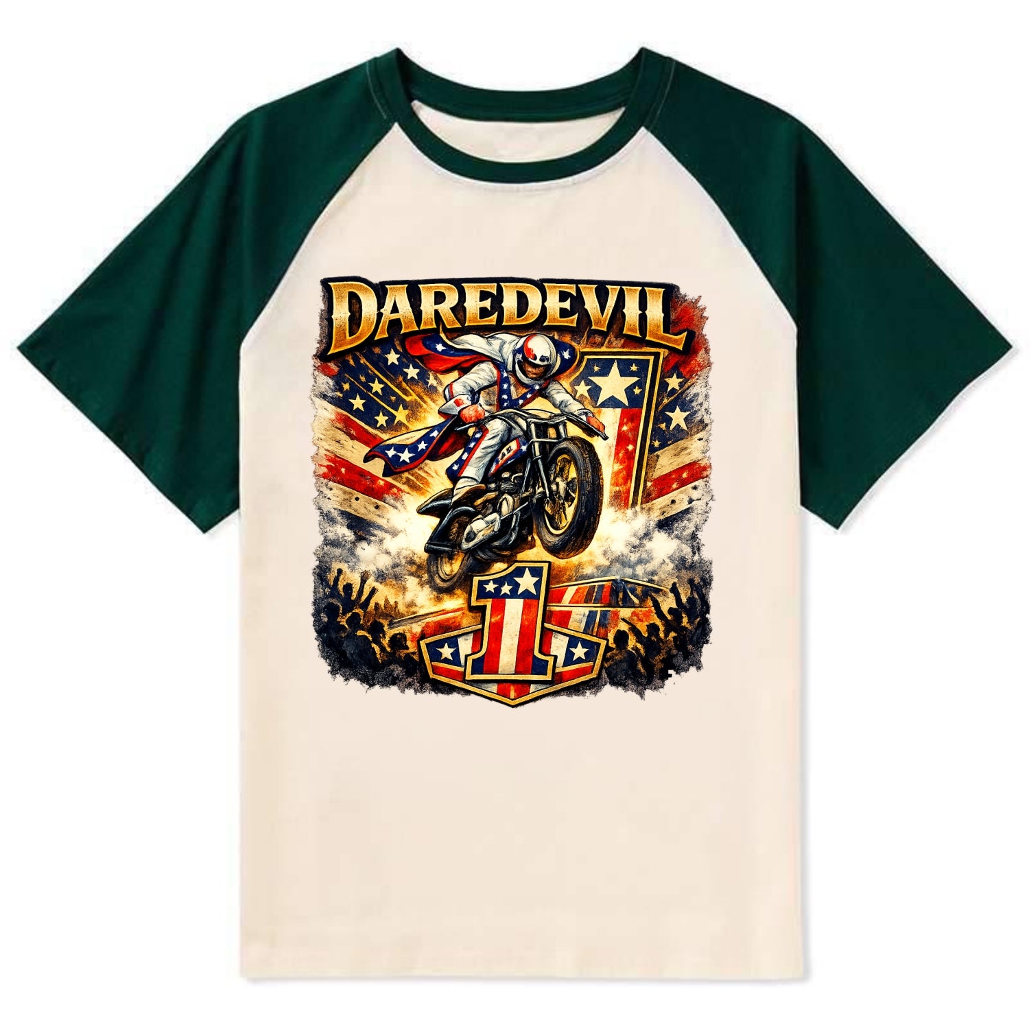 Daredevil Stunt Rider - Contrast Raglan T-shirt