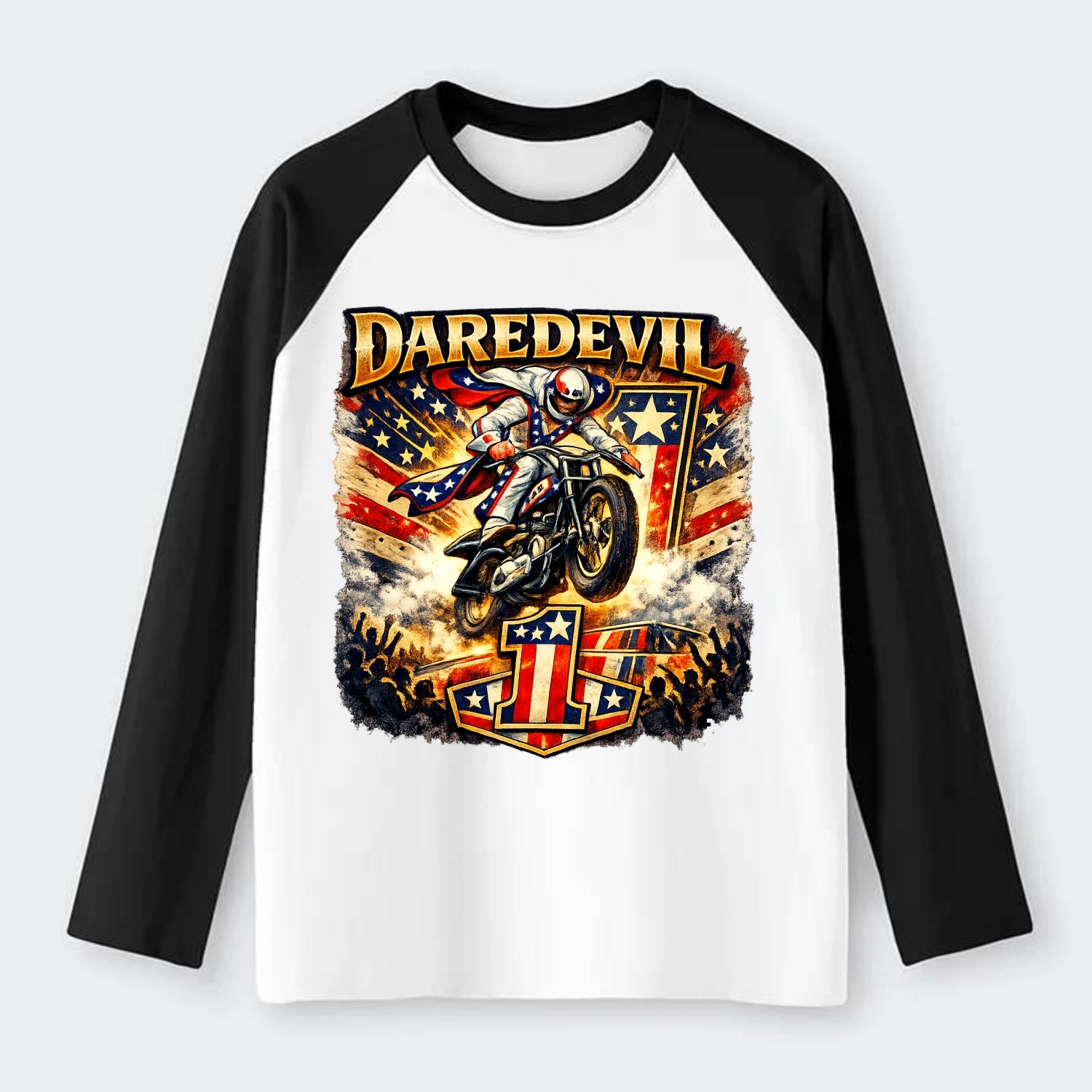 Daredevil Stunt Rider - Raglan Long Sleeve T-Shirt