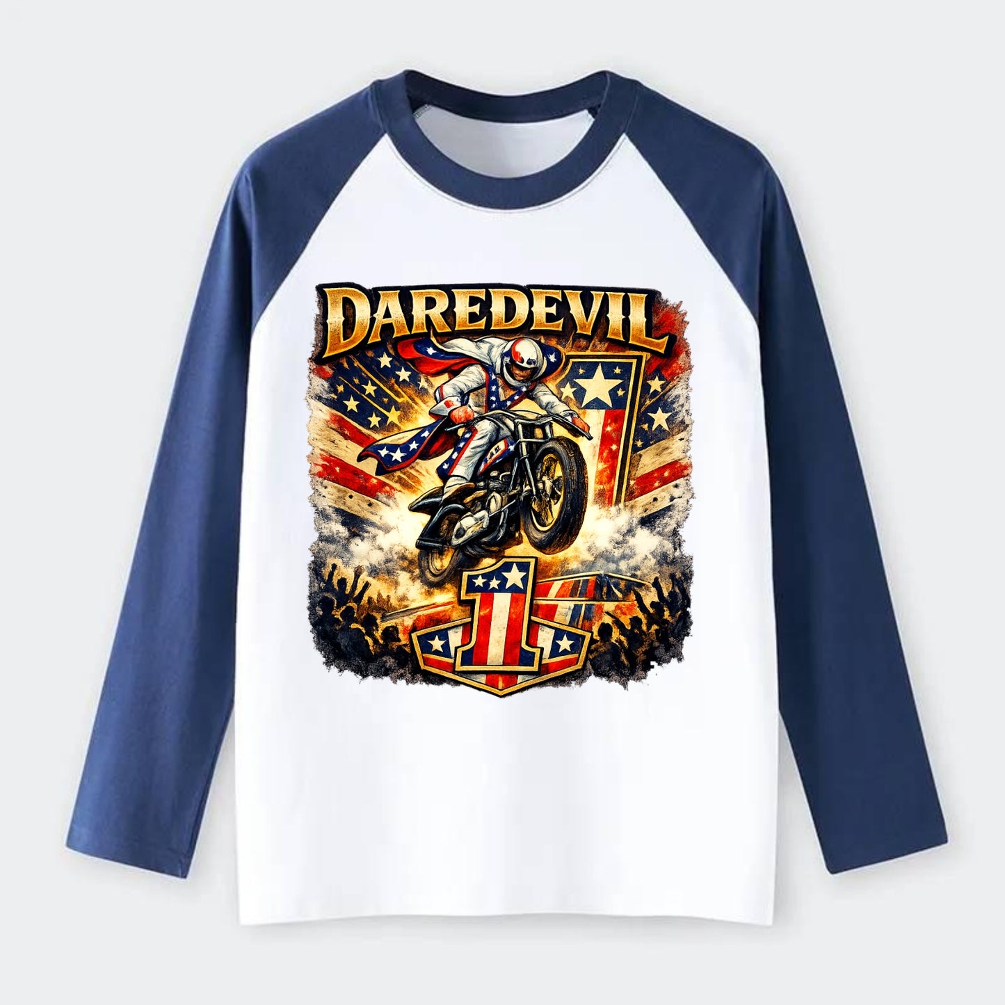 Daredevil Stunt Rider - Raglan Long Sleeve T-Shirt