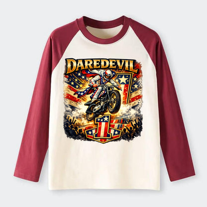 Daredevil Stunt Rider - Raglan Long Sleeve T-Shirt