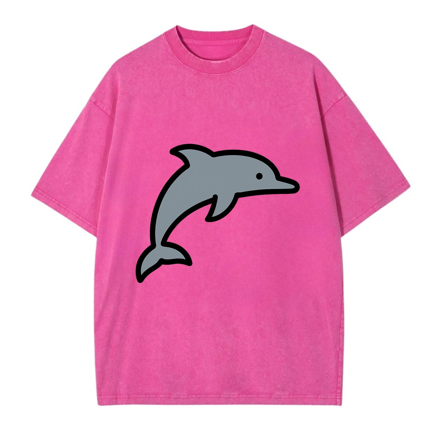 Bottlenose Dolphin - Gray jumping pose flat side profile - Vintage T-shirt - Dusty Rose(Rose)