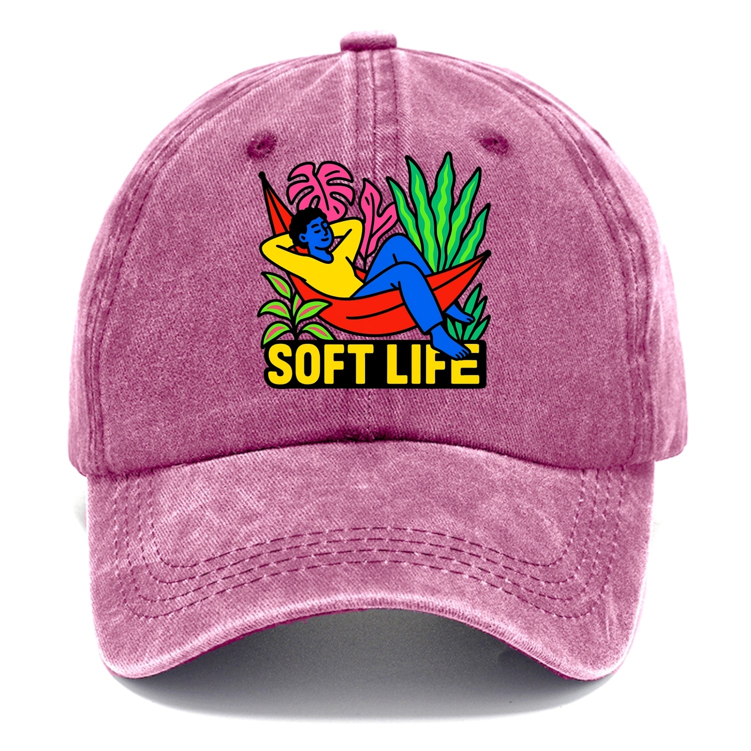 Person relaxing in hammock with plants - "soft life" aesthetic, peaceful living goals - Classic Cap - Dusty Rose(Rose)