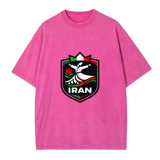 Iran Rumi Poetry Badge - Vintage T-shirt - Dusty Rose(Rose)