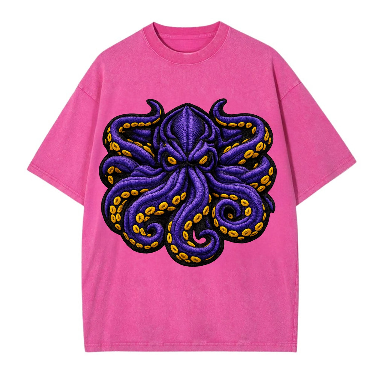 KRAKEN TENTACLES - sea monster in purple and black , deep sea - Vintage T-shirt - Dusty Rose(Rose)