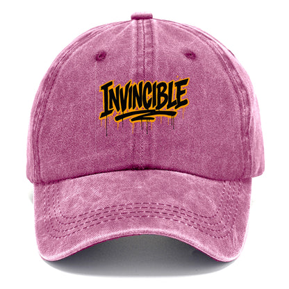 Bold typography design - "INVINCIBLE" - cannot be defeated, unconquerable - Classic Cap - Dusty Rose(Rose)