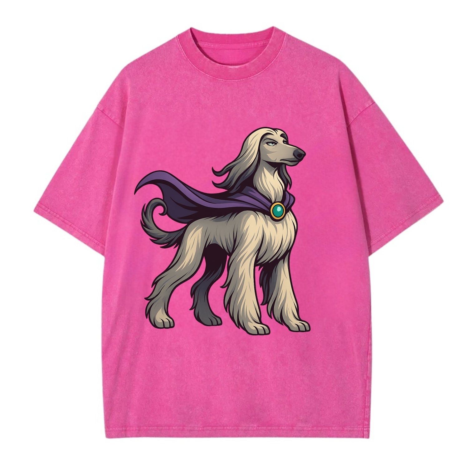 Afghan Hound Mystic Hero  - Vintage T-shirt - Dusty Rose(Rose)
