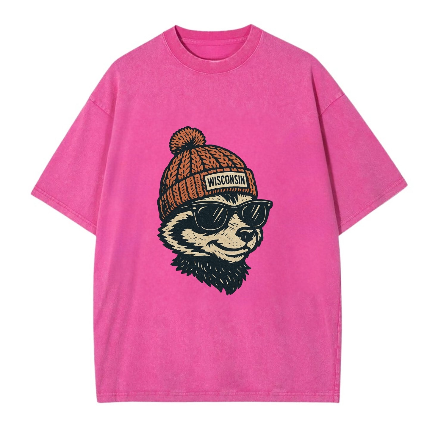 Madison Badge - Vintage T-shirt - Dusty Rose(Rose)