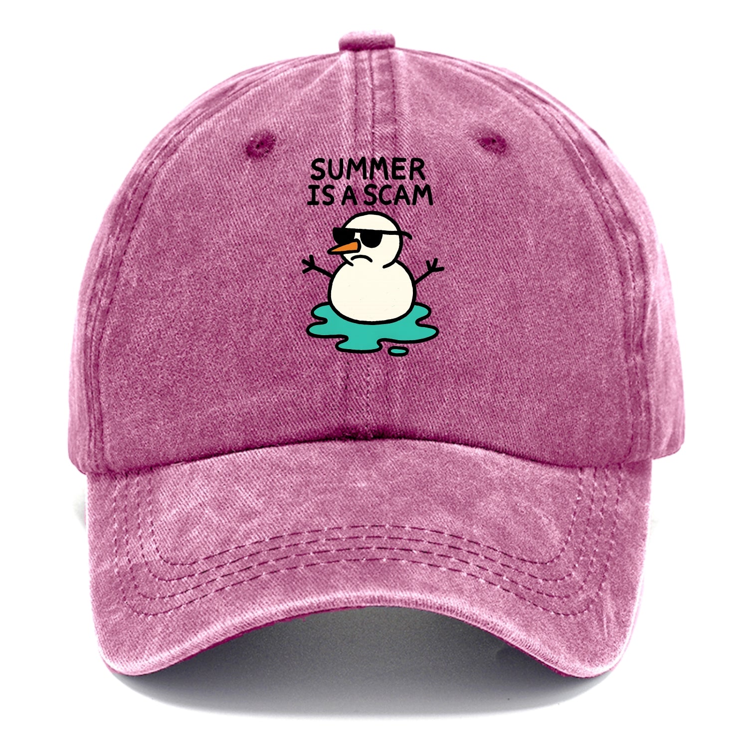 SUMMER IS A SCAM | Melting snowman in sunglasses - Classic Cap - Dusty Rose(Rose)