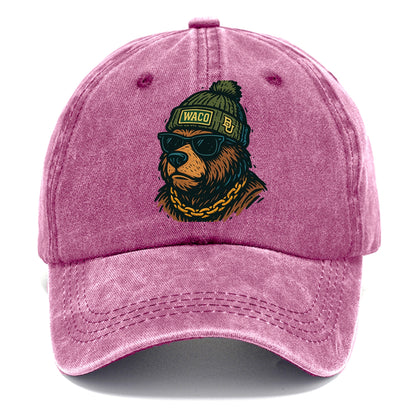 Waco Bear wearing Baylor beanie with BU patch - Classic Cap - Dusty Rose(Rose)