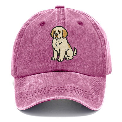Clumber Spaniel - White with lemon markings embroidered pose - Classic Cap - Dusty Rose(Rose)