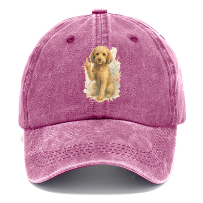 Labradoodle hypoallergenic with wavy coat, intelligent eyes, paw raised - Classic Cap - Dusty Rose(Rose)