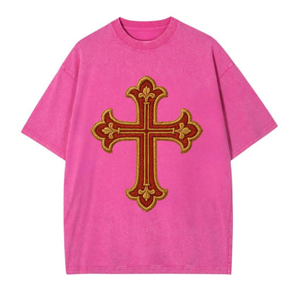 Armenian Cross - Vintage T-shirt - Dusty Rose(Rose)