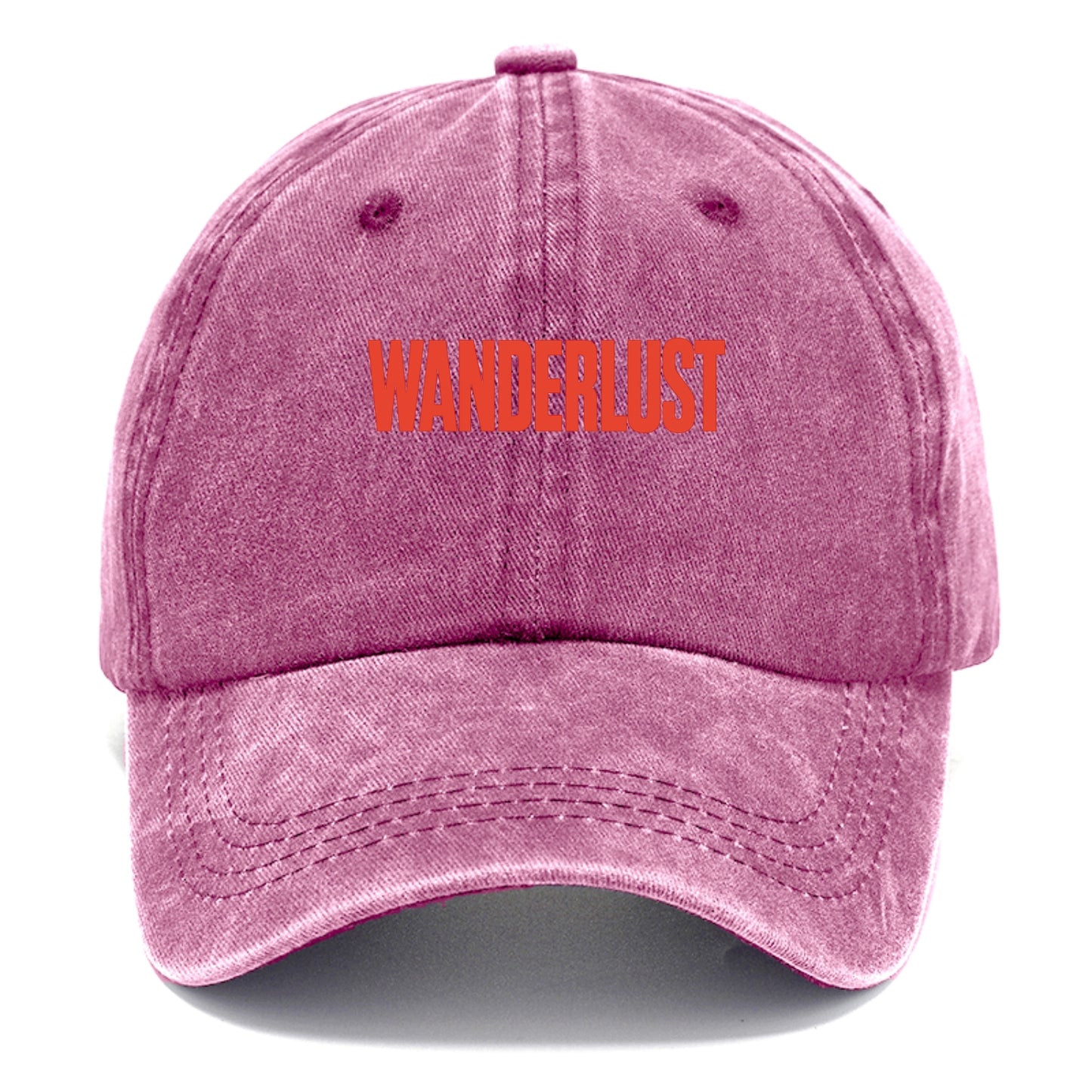 Bold typography design - "WANDERLUST" - desire to travel, explore the world - Classic Cap - Dusty Rose(Rose)