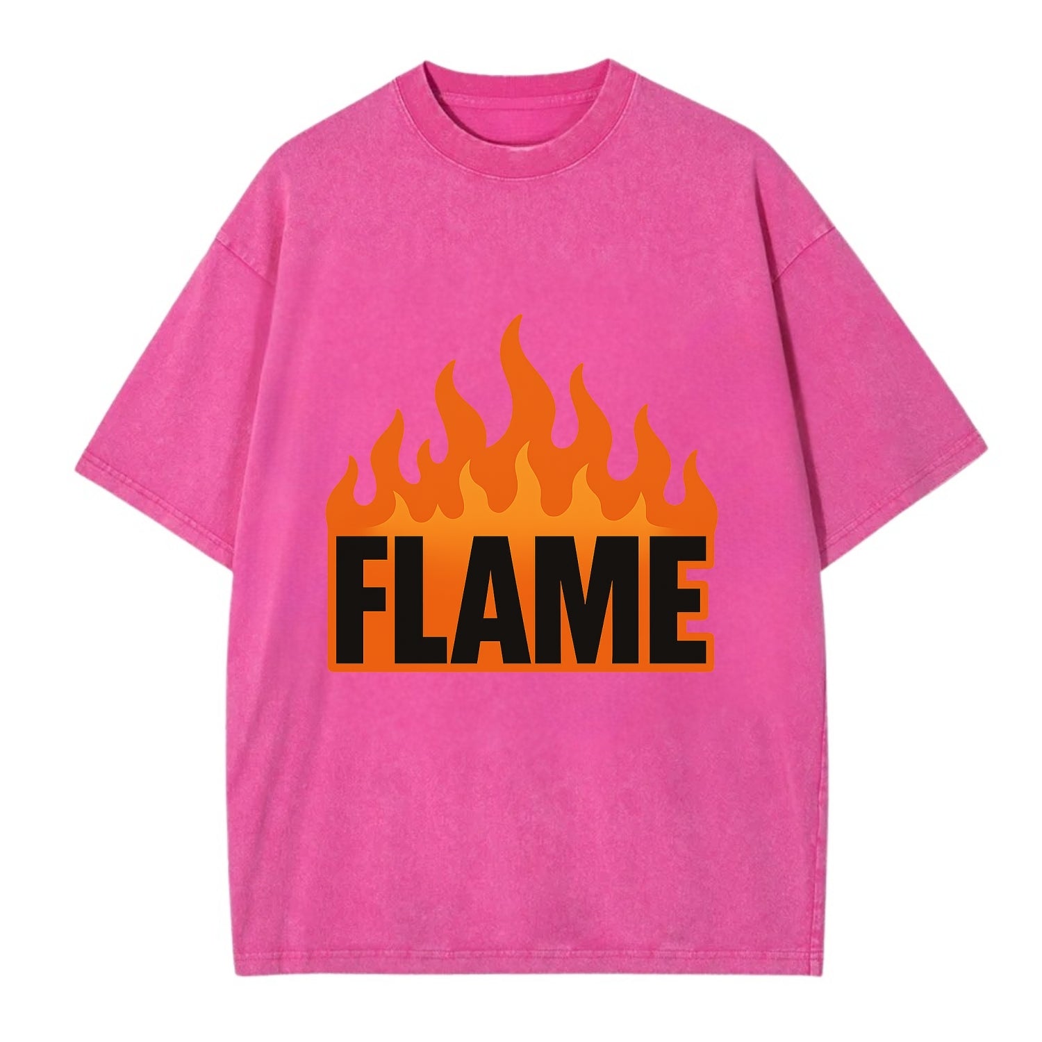 Bold typography design - "FLAME" - burning bright, passionate - Vintage T-shirt - Dusty Rose(Rose)