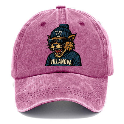 Villanova Wildcat wearing Villanova beanie with V patch - Classic Cap - Dusty Rose(Rose)