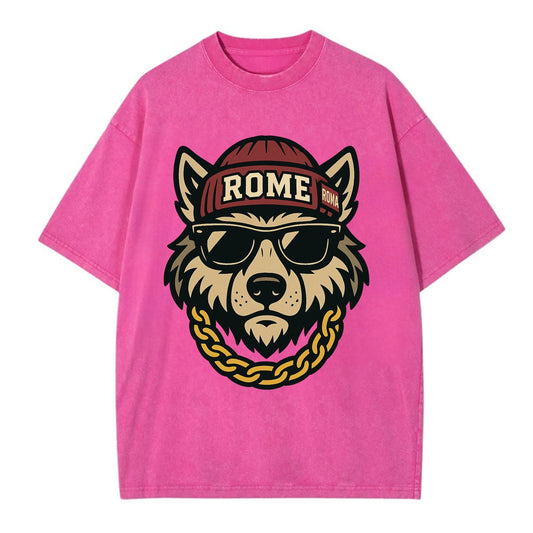 Rome Wolf - Vintage T-shirt - Dusty Rose(Rose)