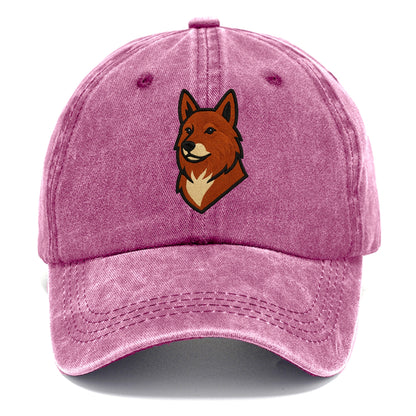 Finnish Spitz - Fox-red pointed ears embroidered pose - Classic Cap - Dusty Rose(Rose)