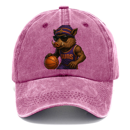 Phoenix Javelina wearing Suns beanie with cactus patch and wayfarer sunglasses - Classic Cap - Dusty Rose(Rose)