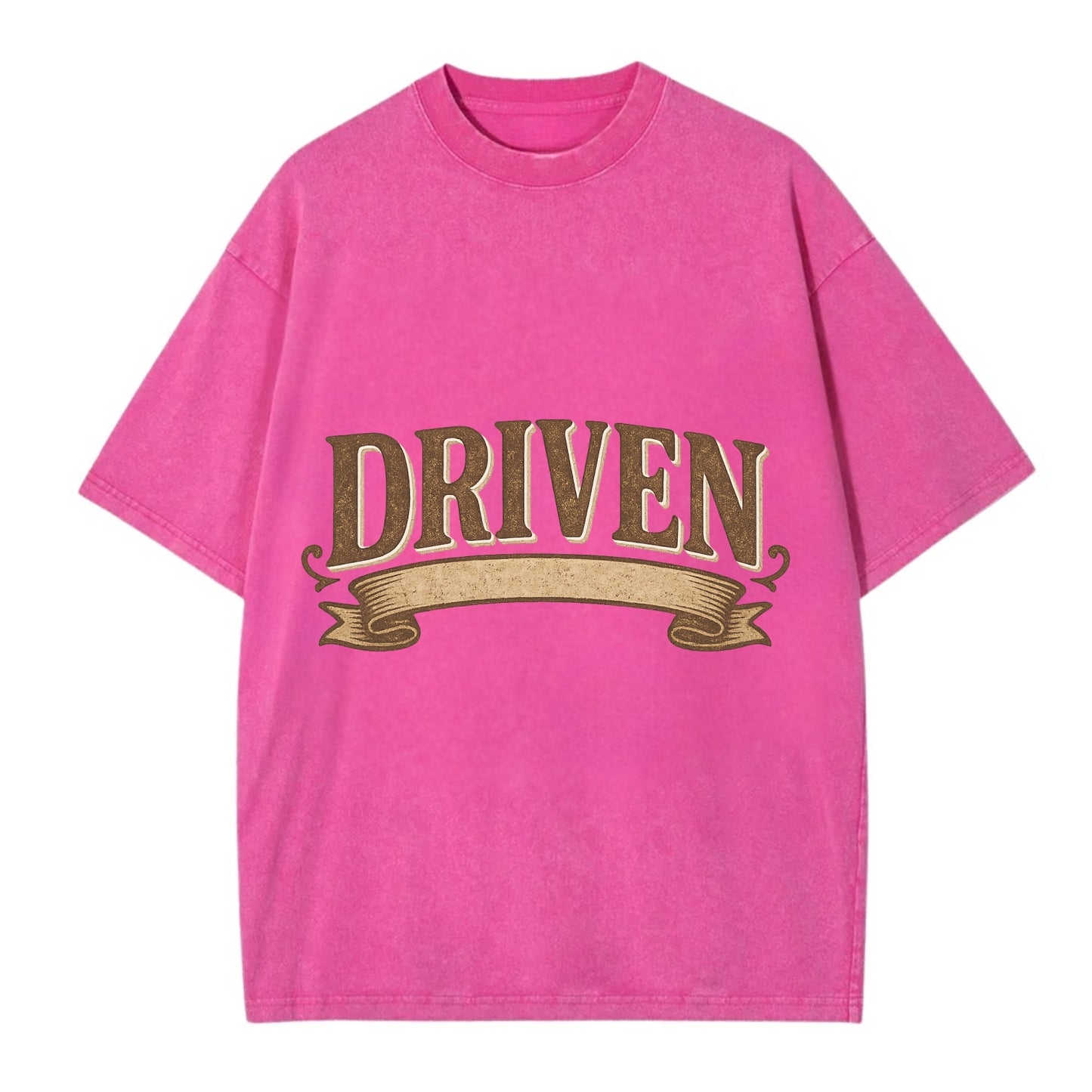 Bold typography design - "DRIVEN" - motivated, focused on goals - Vintage T-shirt - Dusty Rose(Rose)