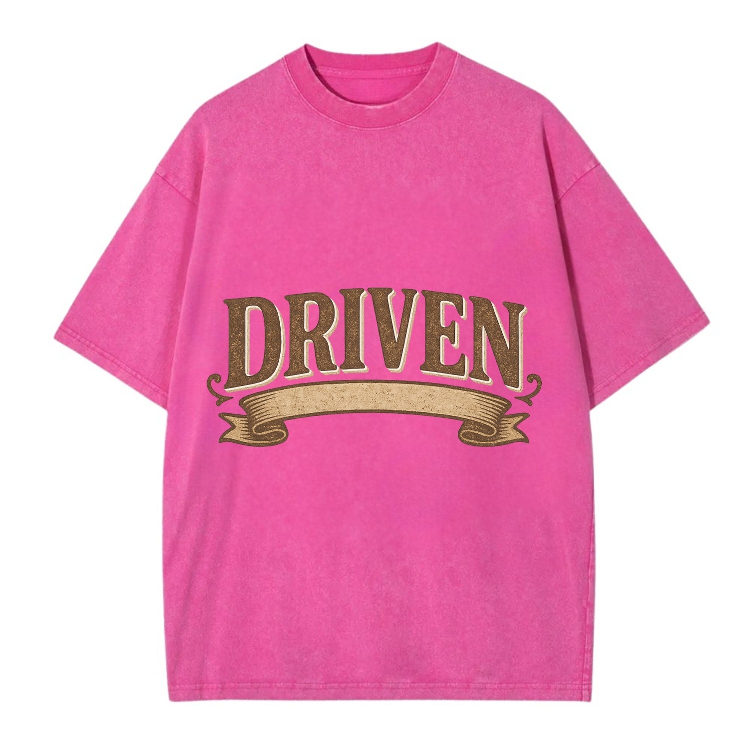 Bold typography design - "DRIVEN" - motivated, focused on goals - Vintage T-shirt - Dusty Rose(Rose)