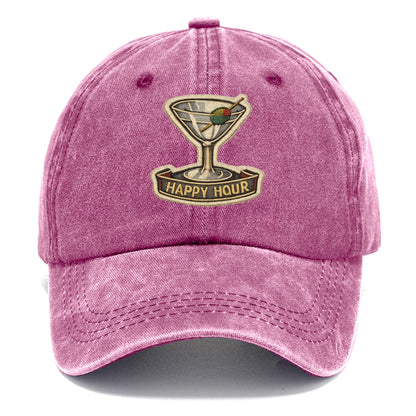 COCKTAIL MARTINI - martini glass with olive in silver and green , happy hour - Classic Cap - Dusty Rose(Rose)