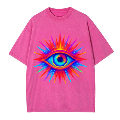 Rainbow Third Eye - Prismatic eye radiat Vintage T-shirt - Dusty Rose(Rose)